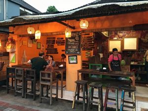 Puspa's warung from the outside at Puspa's Warung in Ubud