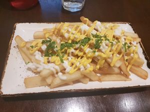 A Cheesy Date with Chips - minus the bacon to make it gluten free at Oh My Greens in Melton South