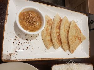 Roti Bread with Peanut Sauce at Oh My Greens in Melton South