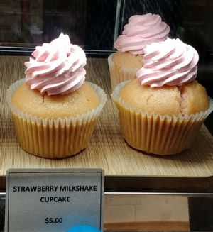 Strawberry milkshake cupcake at Oh My Greens in Melton South