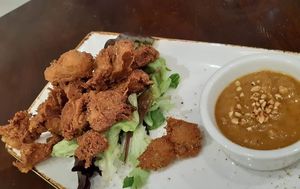 Chickn bites swapped sauce for satay at Oh My Greens in Melton South