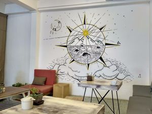 Nice wall painting at Dots Coffee in Koh Phangan