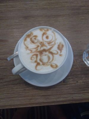 Soya milk latte at Dots Coffee in Koh Phangan