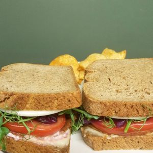 Tomato Kimchi Sandwiches (GF) at Rachel's Cool Beans Cafe in Anacortes