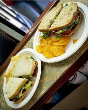 Smoked tomato kimchi sandwiches with avocado  at Rachel's Cool Beans Cafe in Anacortes