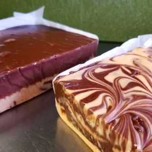 Chocolate peanut butter & chocolate orange swirl fudge at Rachel's Cool Beans Cafe in Anacortes