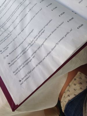 Menu August 2017 at Arancia Blu in Rome