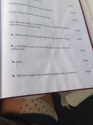 Menu August 2017 at Arancia Blu in Rome