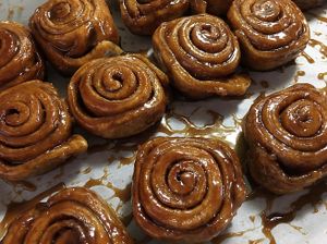 ooey gooey cinnamon rolls! at White Rose Coffee in Miami