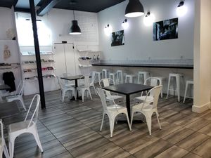 Inside at White Rose Coffee in Miami