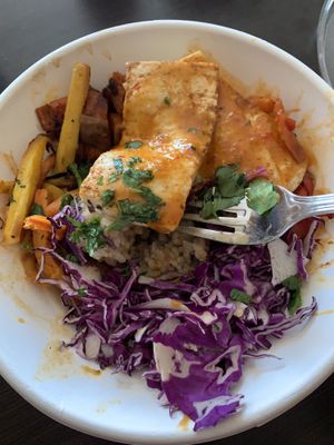 Rice bowl with tofu YUM! at South Restaurant + Coffeehouse in Anchorage