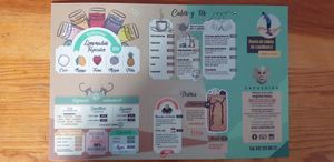 Menu back at Capuchino Cafe in La Paz