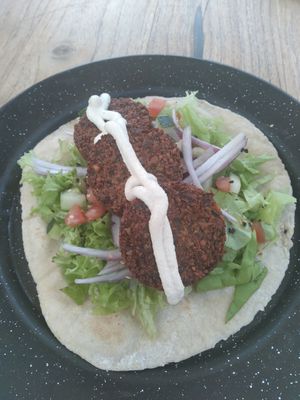 Falafels at Capuchino Cafe in La Paz