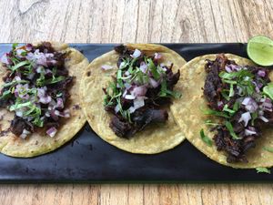 Tacos de barbacoa  at Capuchino Cafe in La Paz