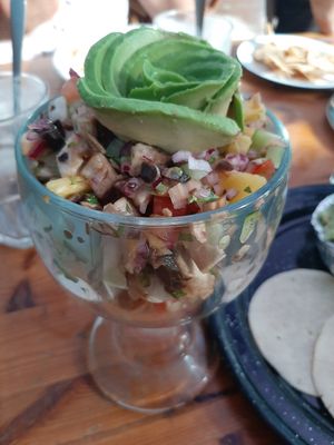 The mushroom ceviche at Capuchino Cafe in La Paz