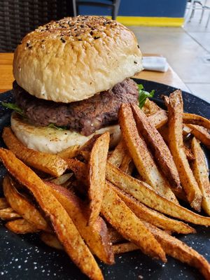 Vegan Burger - Super yum! at Capuchino Cafe in La Paz