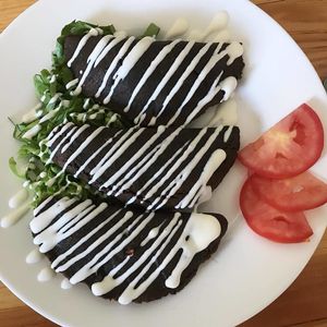 Vegan empanadas at Capuchino Cafe in La Paz