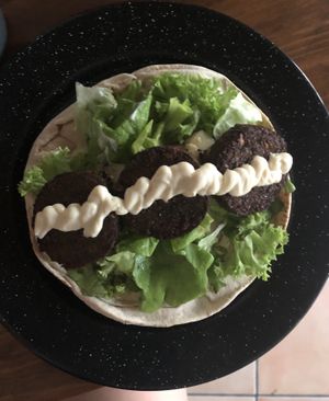 Vegan falafel at Capuchino Cafe in La Paz