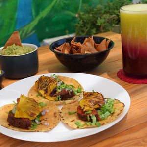 The tacos al pastor are AMAZING!!! at Capuchino Cafe in La Paz