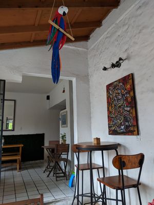 Inside at Capuchino Cafe in La Paz