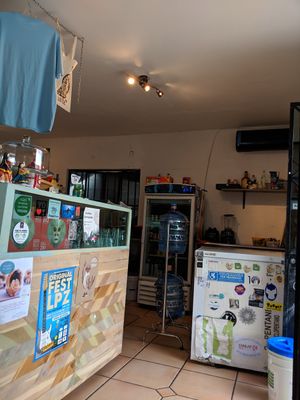 Inside at Capuchino Cafe in La Paz