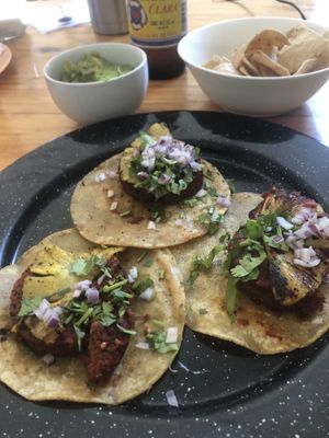 Tacos de adobada at Capuchino Cafe in La Paz