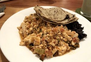 Tofu a la Mexicana at Capuchino Cafe in La Paz