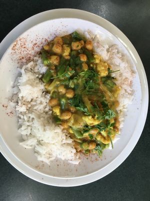 Vegan chickpea curry  at The Winemakers Daughter in Te Horo