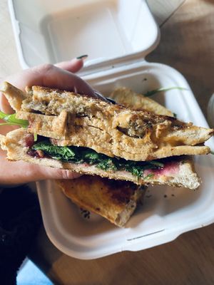 Festive sandwich with faceplant ‘turkey'  at FacePlant Foods in Edinburgh