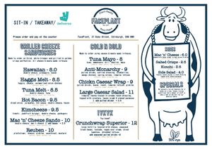 Winter Menu 24 at FacePlant Foods in Edinburgh