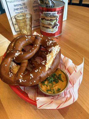Pretzel + beer cheeze  at FacePlant Foods in Edinburgh