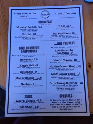  at FacePlant Foods in Edinburgh