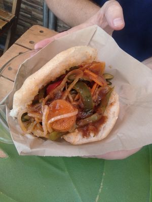 Vegetable arepa at Anchoita del Pana in Malaga