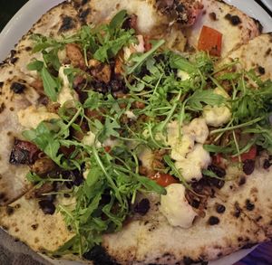 Vegan jackfruit pizza  at The Franciscan Well Brewery in Cork