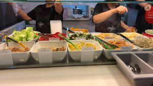 Veggie selection (photo by Adeline, Ming Min) at The Crowded Bowl - Republic Polytechnic in North Singapore