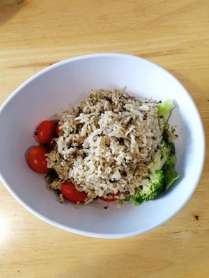 Salad with fried rice at The Crowded Bowl - Republic Polytechnic in North Singapore