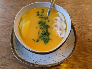 Potato soup at YUZU in Istanbul