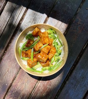 Glassed tofu 🌱 at YUZU in Istanbul