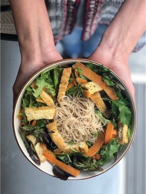 Rice vermicelli salad at YUZU in Istanbul