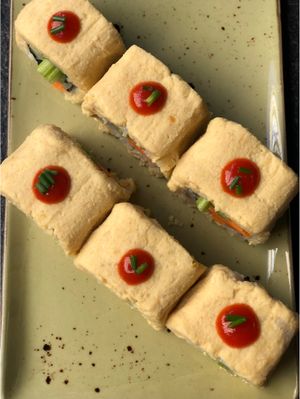 Hummus rainbow roll at YUZU in Istanbul