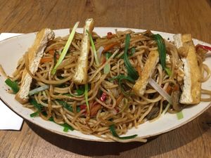Noodle with extra fried tofu  at YUZU in Istanbul