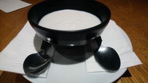 Vegan coconut pudding at YUZU in Istanbul