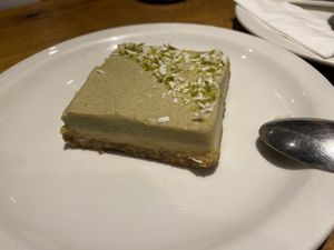 Frozen matcha raw cake 😋🌿🍃 at YUZU in Istanbul