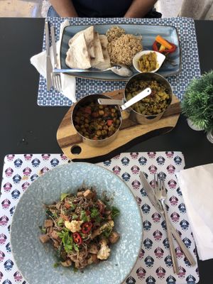 Indian dish and noodles at Nishta in Dubrovnik