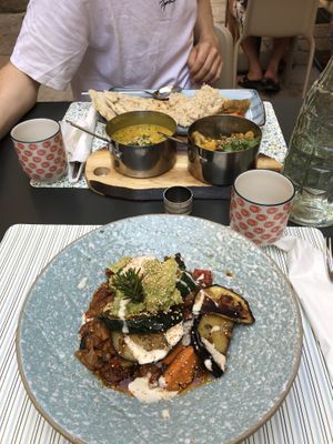 moussaka and indian dish  at Nishta in Dubrovnik