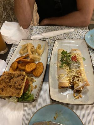 Bean burger and tempehritos at Nishta in Dubrovnik