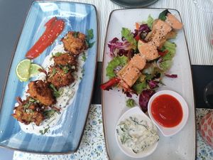 Pakoras and tofu skewers (starters) at Nishta in Dubrovnik