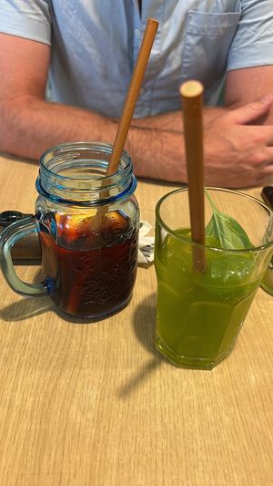 Ice tea and basilica drink   at Nishta in Dubrovnik