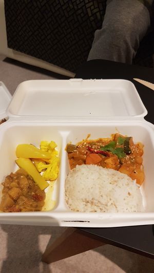 Lots of different things in the vegetable curry, this is part 1/2. All delicious! at Nishta in Dubrovnik