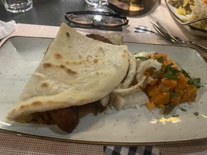 Local Croatian dish based on smoked tofu - amazing   at Nishta in Dubrovnik